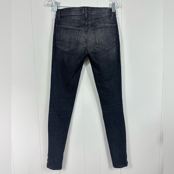 Frame Womens Sz 25 Le Skinny De Jeanne Stretch Black Dark Wash Denim Jeans - Picture 4 of 12